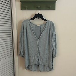 Free People Light Blue Blouse